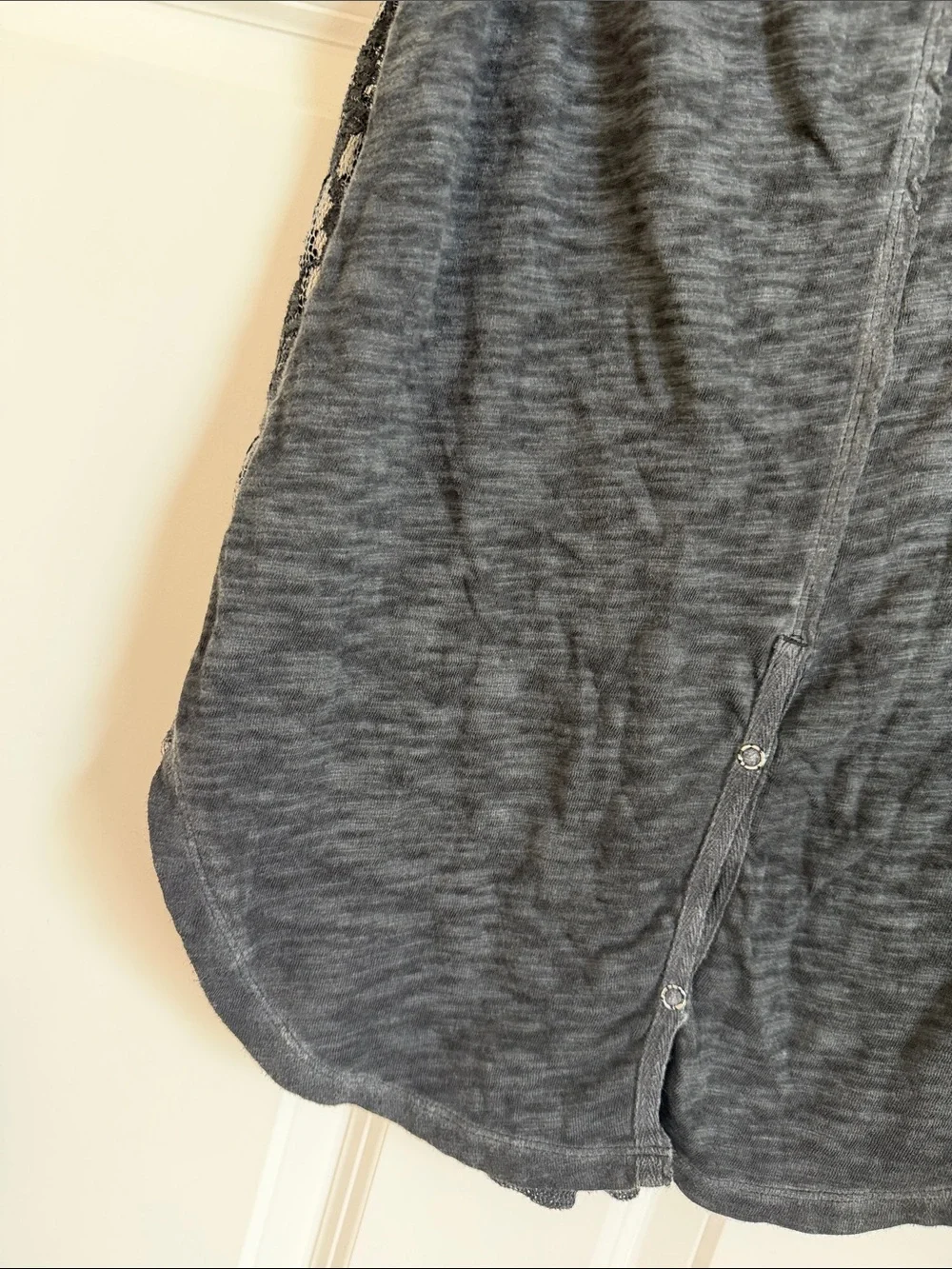 Free People Black Lace-Overlay Sleeveless Tank